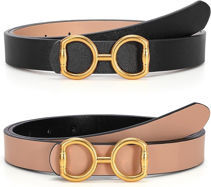 TRIWORKS Skinny Reversible Belts for Women, Ladies Thin Belt for Jeans Pants Dress Width:0.9" | Amazon (US)