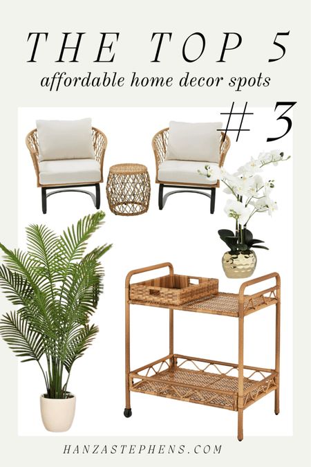 Indoor outdoor home decor from Walmart including a whicker bar cart!

#LTKunder100 #LTKhome