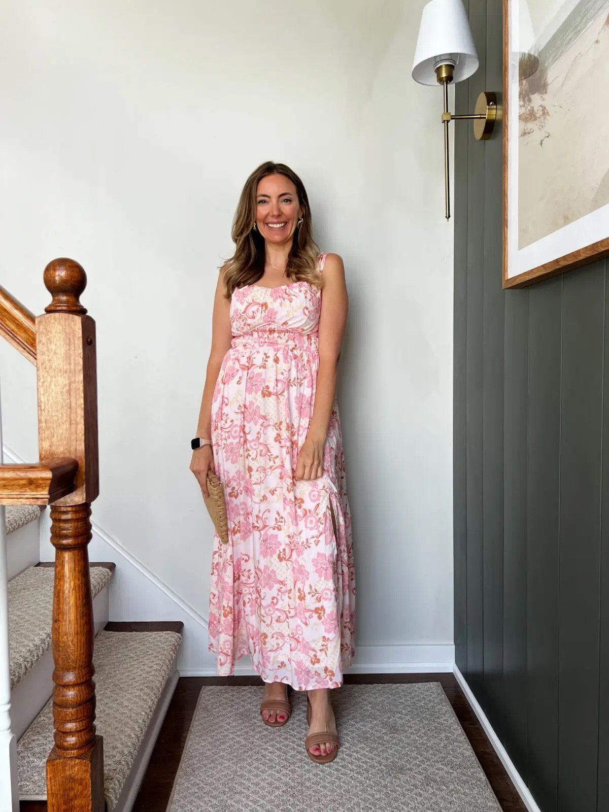 This floral dress is perfect for a later summer or early fall wedding. Pair it with a raffia bag and wedges  

#LTKSeasonal #LTKWedding #LTKFindsUnder100