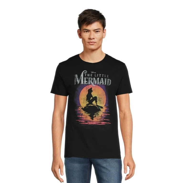 Disney Little Mermaid Sunset Ariel Men's Graphic Tee, Size S-3XL | Walmart (US)