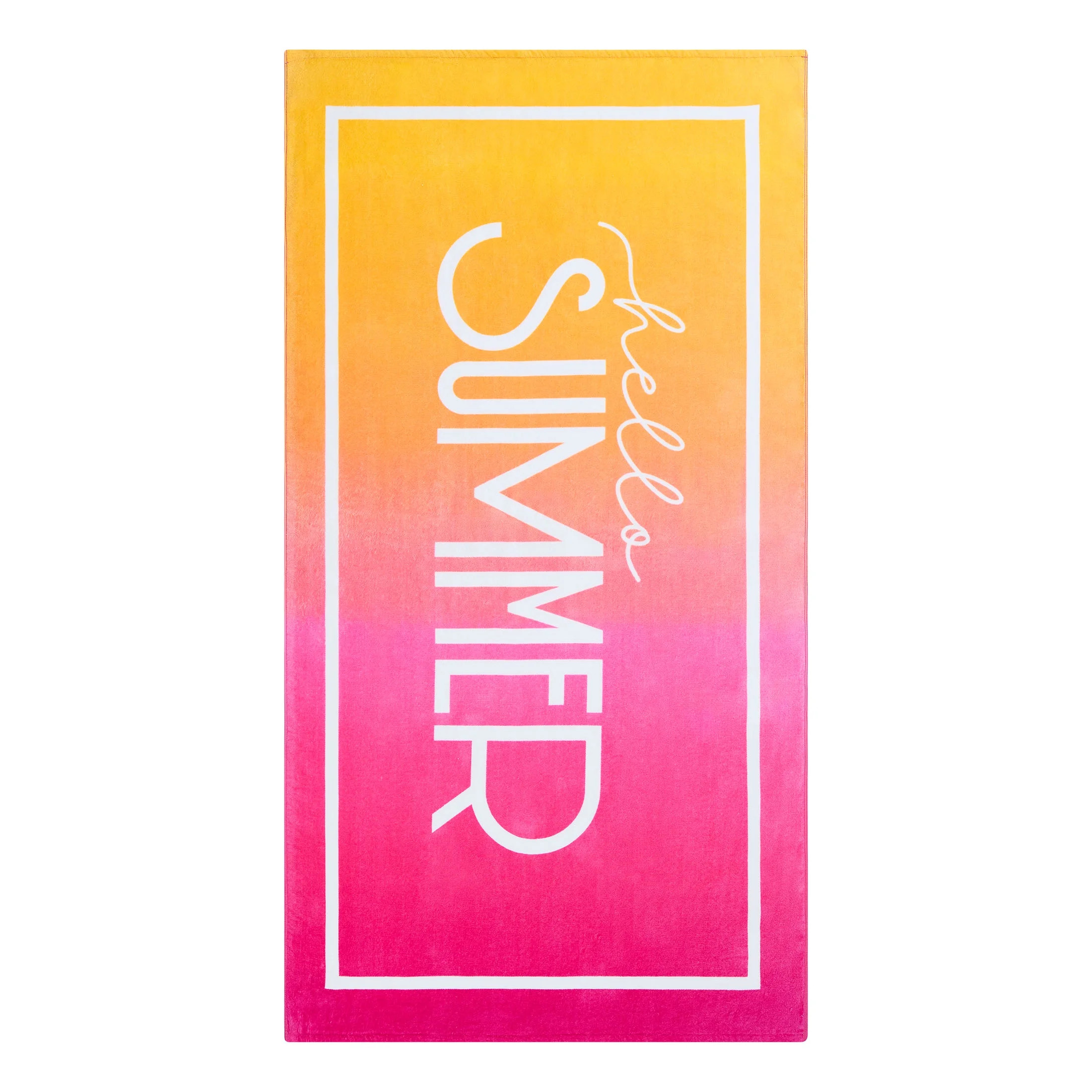 Mainstays Cotton Blend Hello Summer Multi-Color Beach Towel, 34" x 64" | Walmart (US)