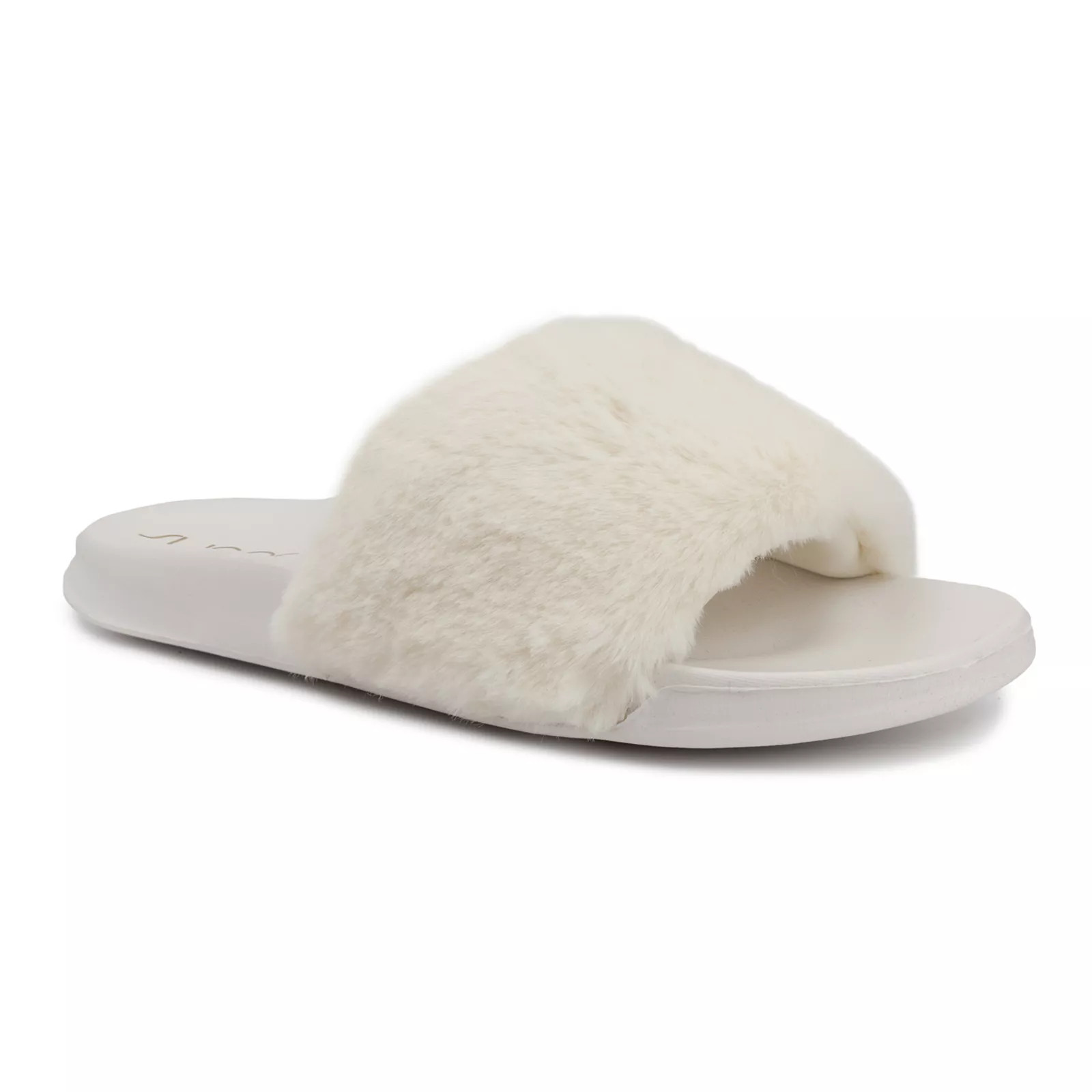 sugar Wuzz Women's Fuzzy Slide Sandals, Size: 7, White | Kohl's