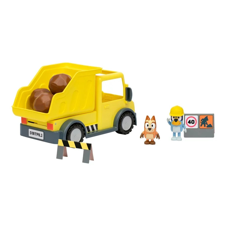 Bluey Dump Truck Play Vehicle with Exclusive Hard-Hat Bluey and Muddy Bingo, Toys for Kids 3-6 Ye... | Walmart (US)