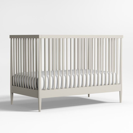 Hampshire Cozy Grey Wood Convertible Baby Crib + Reviews | Crate & Kids
