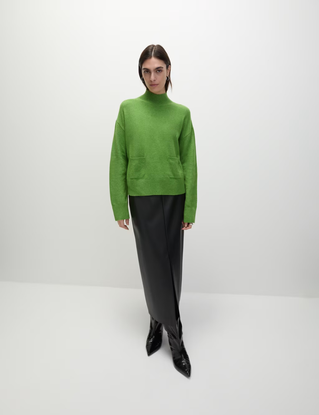 Air-Yarn Textured Funnel Neck Relaxed Jumper | Marks & Spencer (UK)