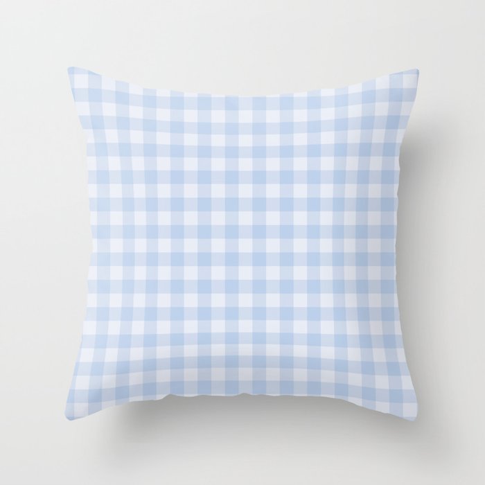 Gingham Pattern - Blue Throw Pillow | Society6