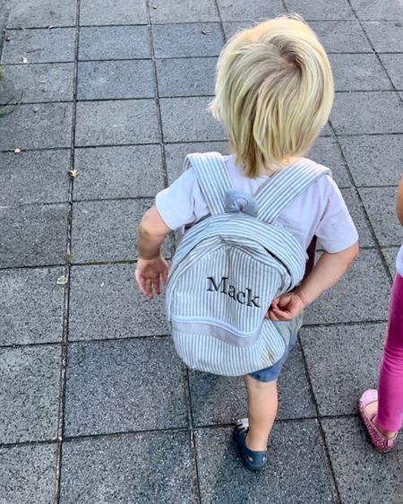 The cutest, perfect-sized seersucker toddler backpack!
