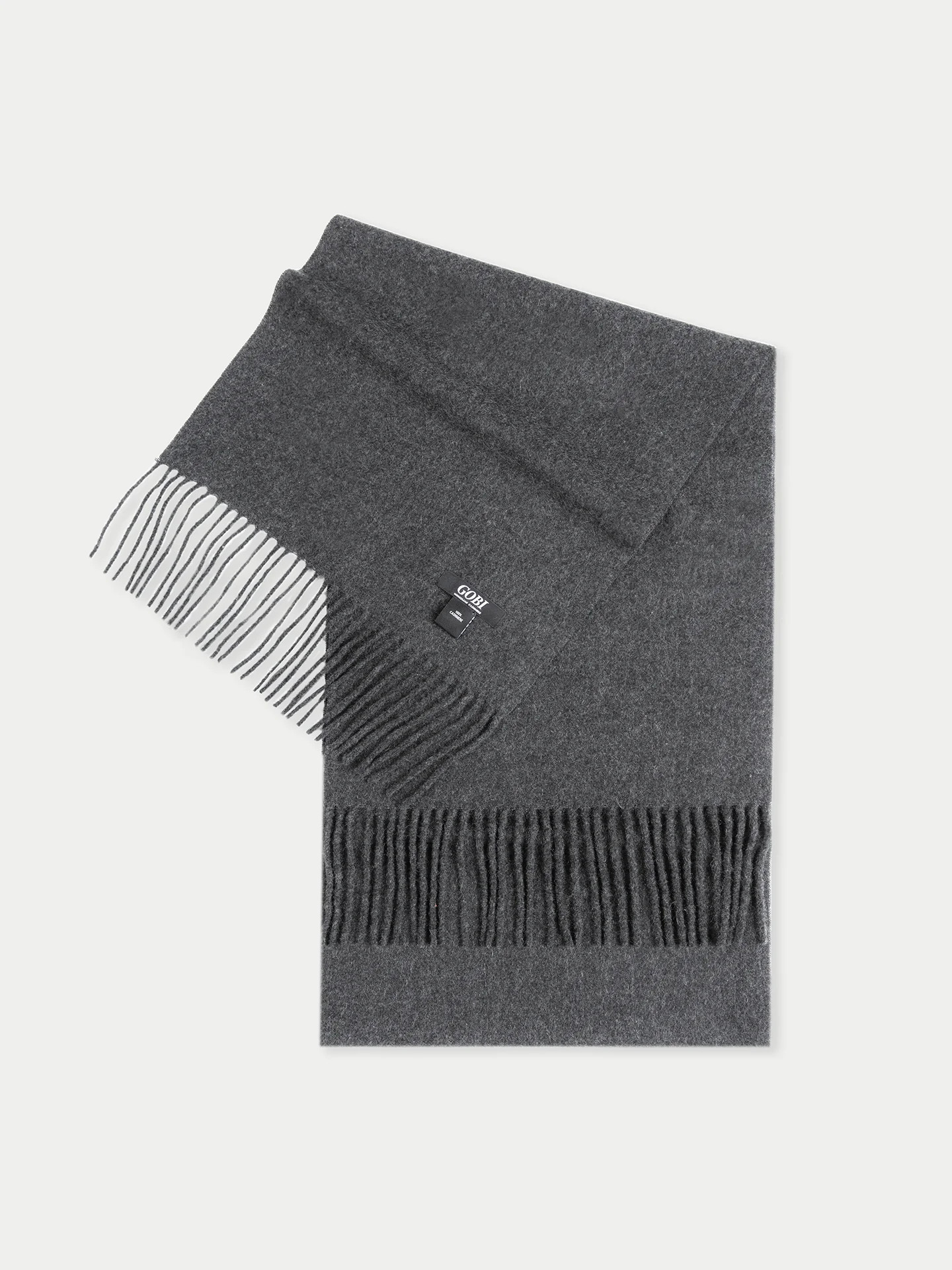 Unisex Cashmere Fringed Scarf Gray - Gobi Cashmere | Gobi Cashmere