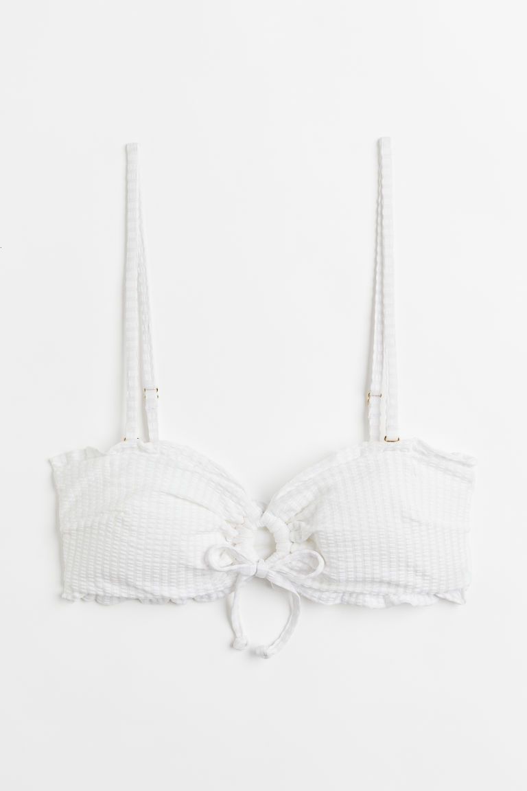 H & M - Padded Bandeau Bikini Top - White | H&M (US + CA)