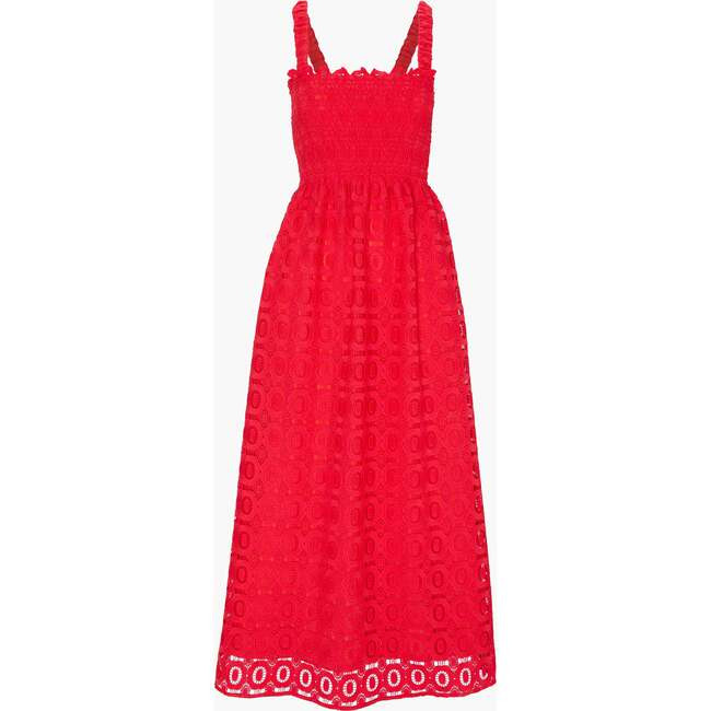 Hill House Home | The Anjuli Nap Dress, Poppy Lace (Red, Size Medium) | Maisonette | Maisonette