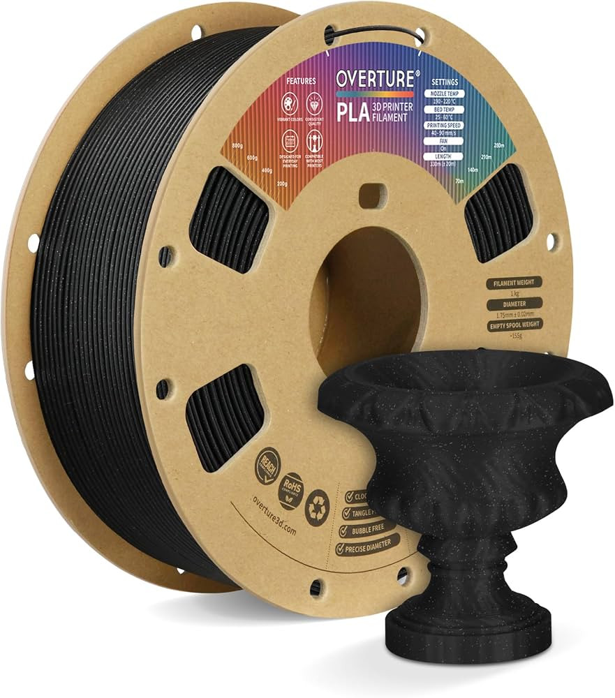 OVERTURE PLA Filament 1.75mm, Neatly Wound 3D Printer Filament 1kg Spool (2.2lbs), Dimensional Ac... | Amazon (US)