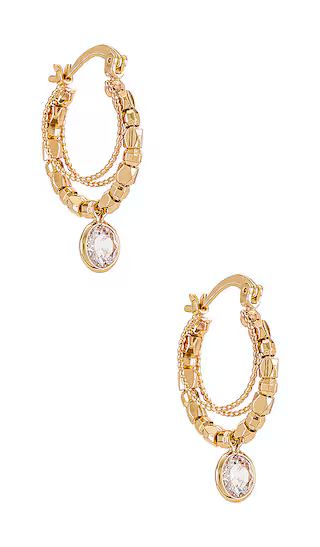 Embellished Hoop Earrings in Gold | Revolve Clothing (Global)