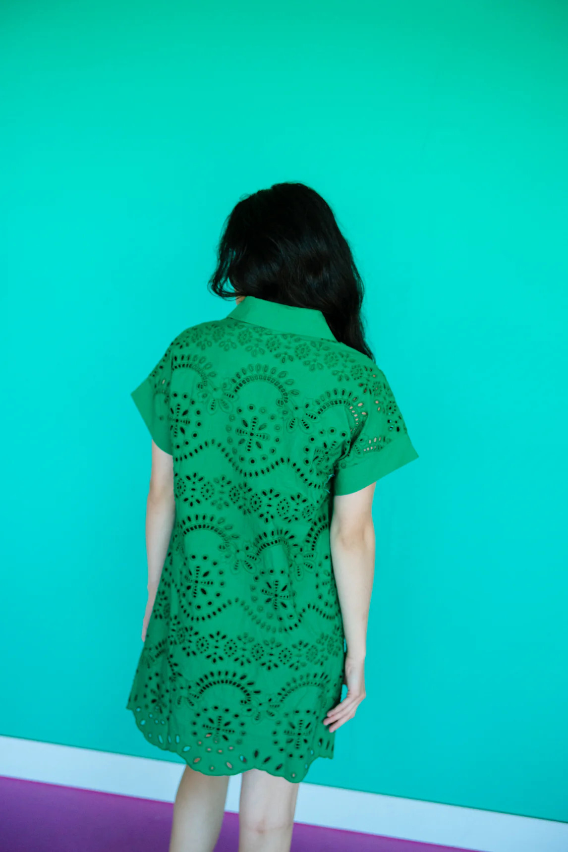 Gabrielle Eyelet Mini Dress - Bright GreenBright Green - Spring / Winter / Small | MyEllement Boutique