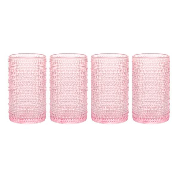 Set of 4 Blush Pink Spectra Highball Glasses, 15oz | At Home