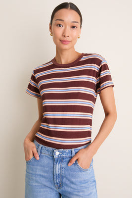 Rum Raisin Stripe Boxy Goodie Goodie Tee | Tuckernuck (US)