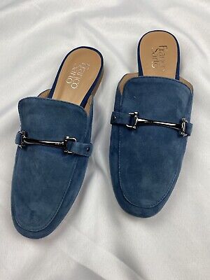 Women’s Franco Sarto Dolly Blue Suede Slip On Slide Mules Shoes Sz 7.5M. EUC  | eBay | eBay US