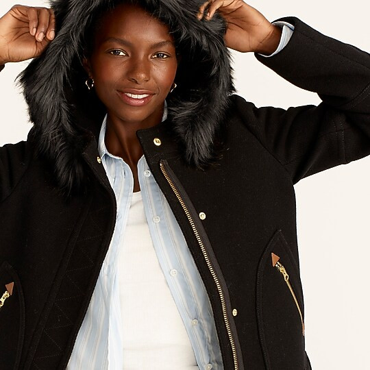J.Crew: Chateau Parka In Italian Stadium-cloth Wool For Women | J. Crew US