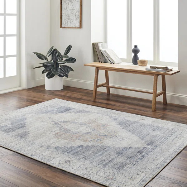 Becki Owens x Livabliss Luca Oriental Blue/Ivory Area Rug | Wayfair North America