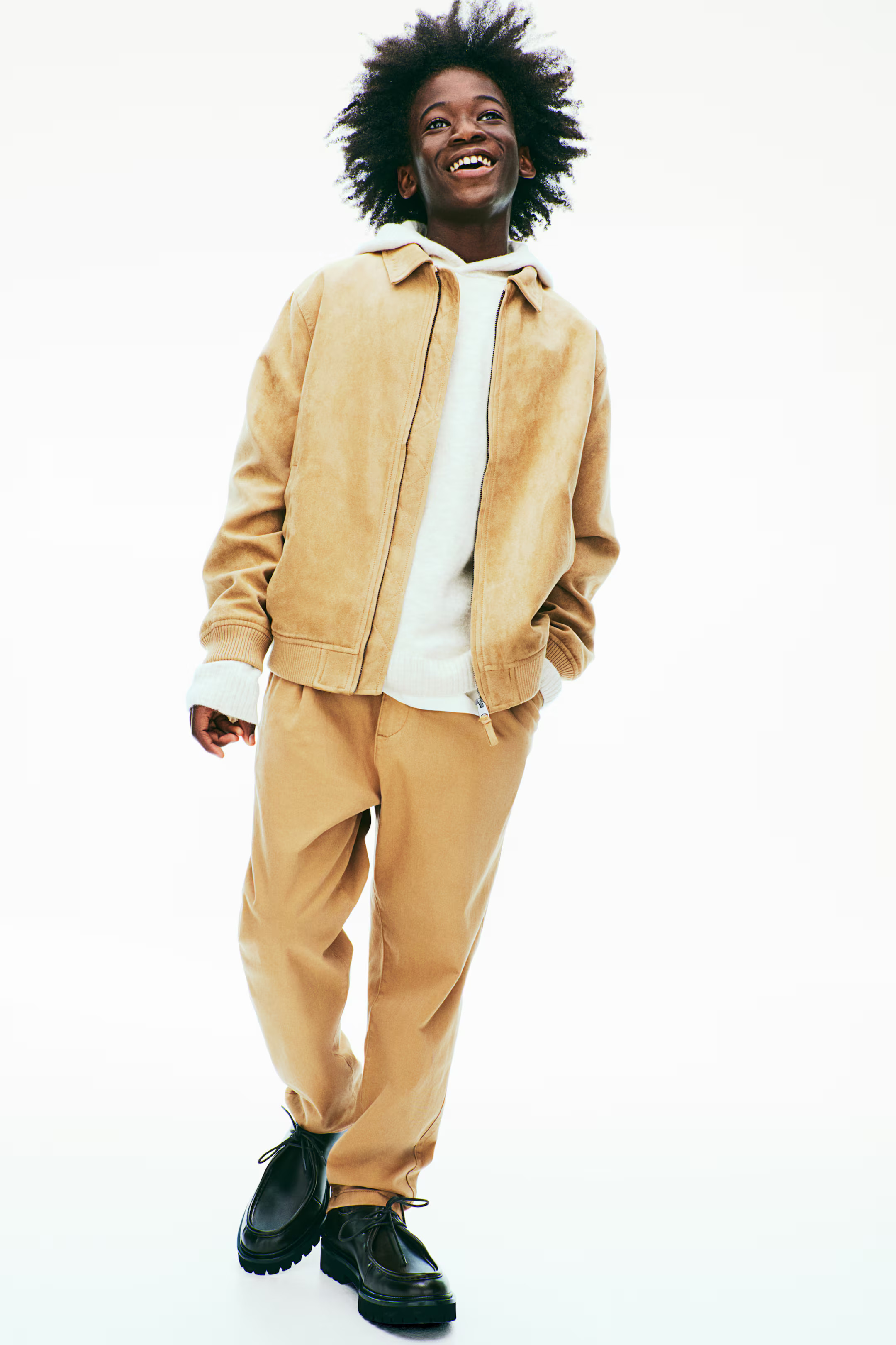 Cotton Twill Chinos - Beige - Kids | H&M US | H&M (US + CA)