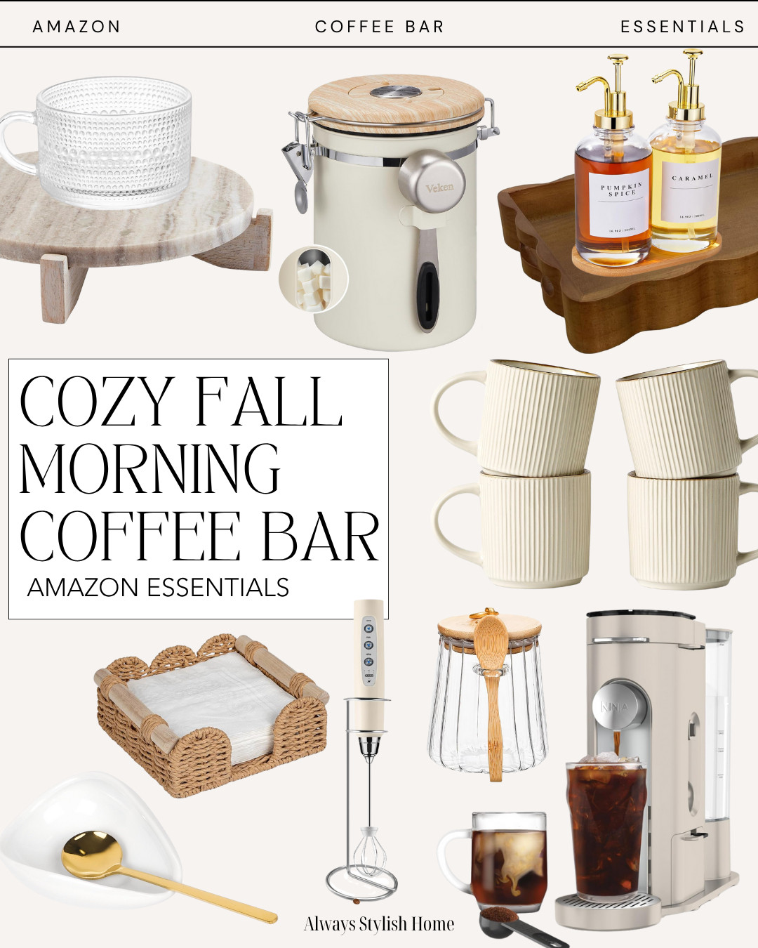 coffee bar essentials from amazon! Amazon coffee bar essentials. Coffee bar must haves Amazon. Amazon coffee station setup. Amazon home coffee bar finds. Affordable coffee bar accessories Amazon. Amazon espresso station essentials. Amazon coffee cart ideas. Amazon coffee bar cabinet. Amazon aesthetic coffee setup. Amazon farmhouse coffee bar. #AmazonCoffeeBar. #CoffeeBarEssentials. #AmazonKitchenFinds. #AmazonMustHaves. #CoffeeLoversCorner. #HomeCoffeeStation 

 #LTKHoliday #LTKSeasonal #LTKHome