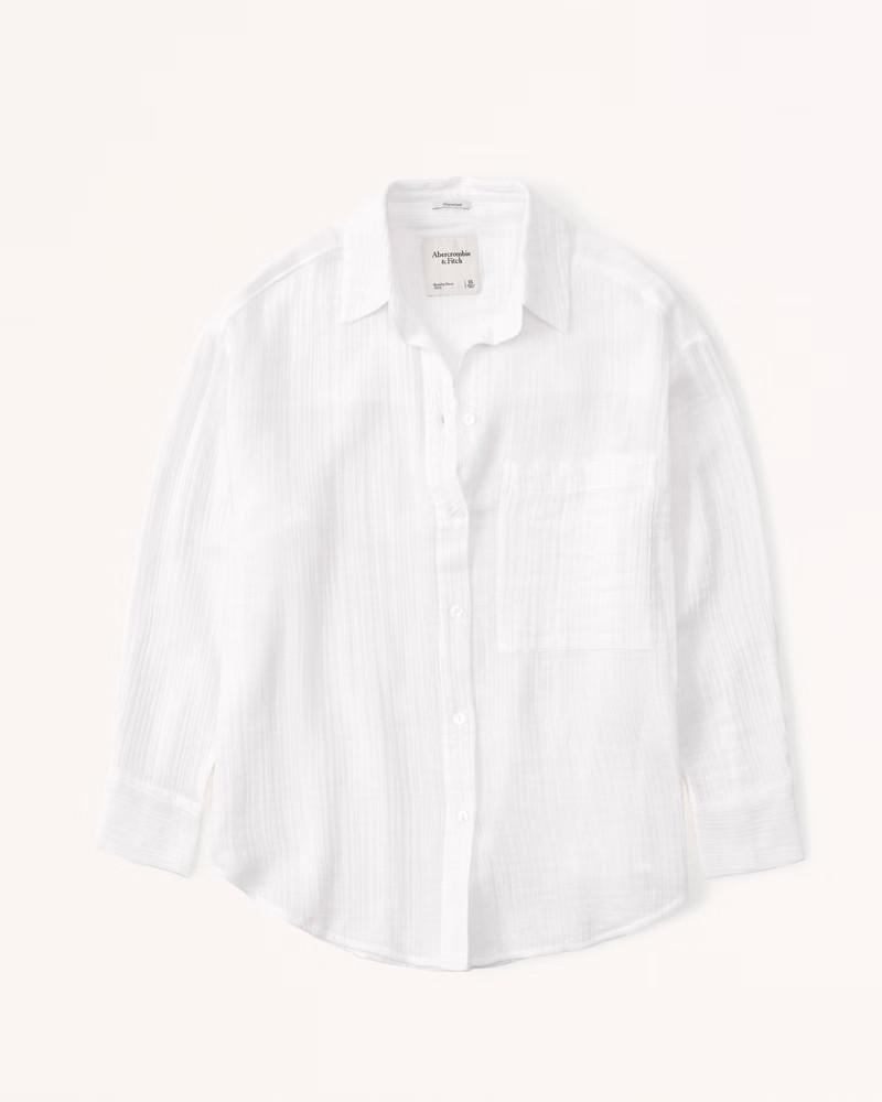 Oversized Gauzy Shirt | Abercrombie & Fitch (US)