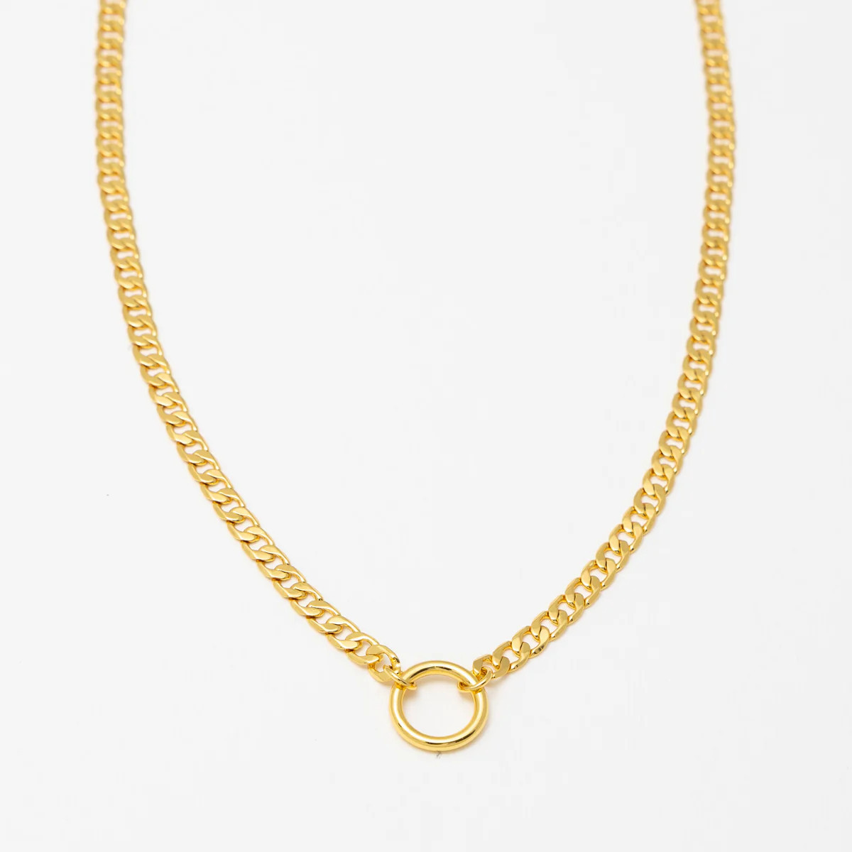 Costes Cuban Link Chain Necklace - 18" long - Gold and Silver | Raiz
