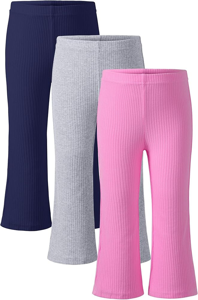 3 Pack Toddler Girl Flare Pants Baby Girls Ribbed Leggings Infant Bell Bottoms Clothes Size 18M-5... | Amazon (US)