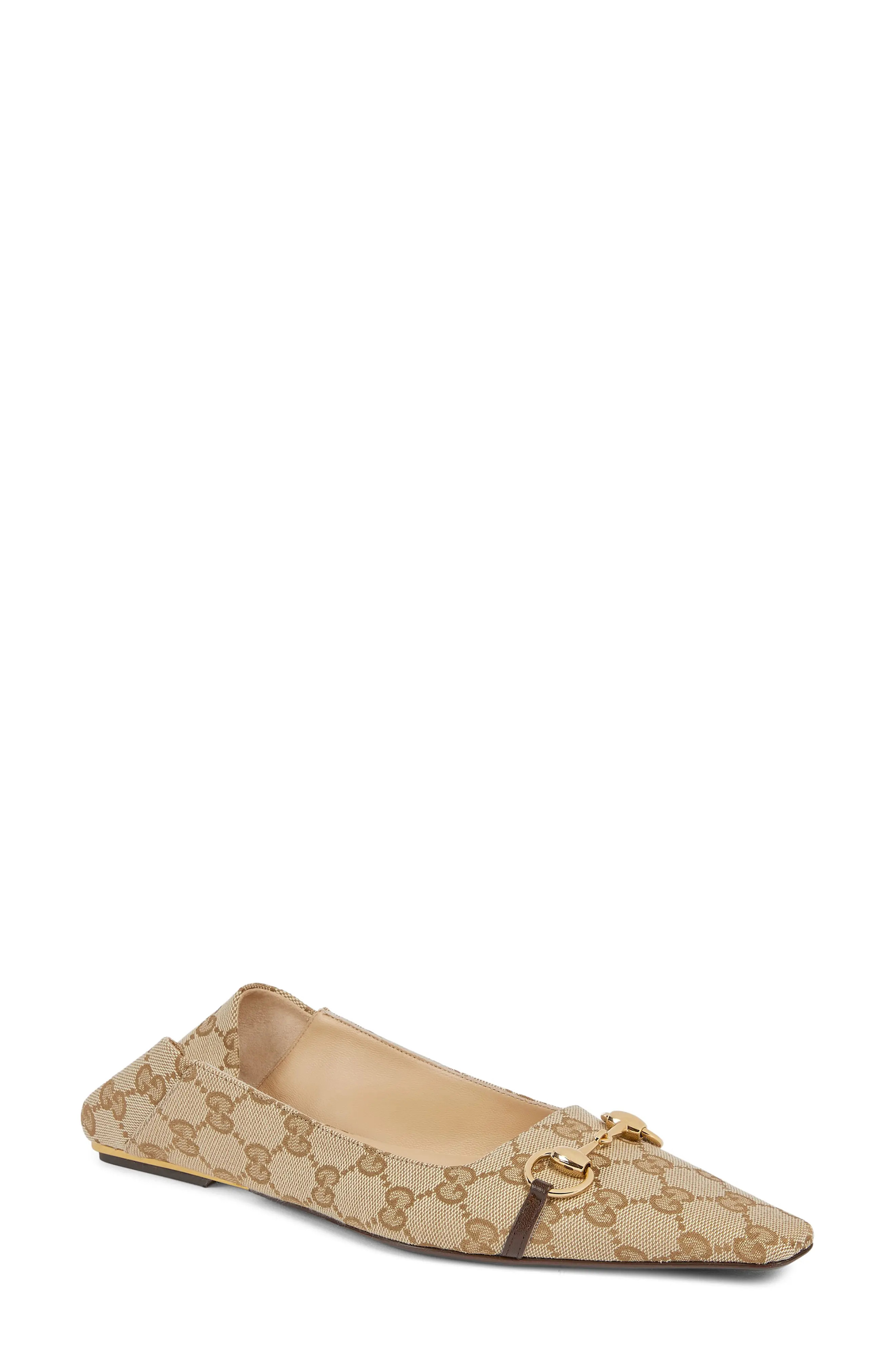 Gucci Vittoria Horsebit GG Canvas Convertible Flat (Women) | Nordstrom | Nordstrom