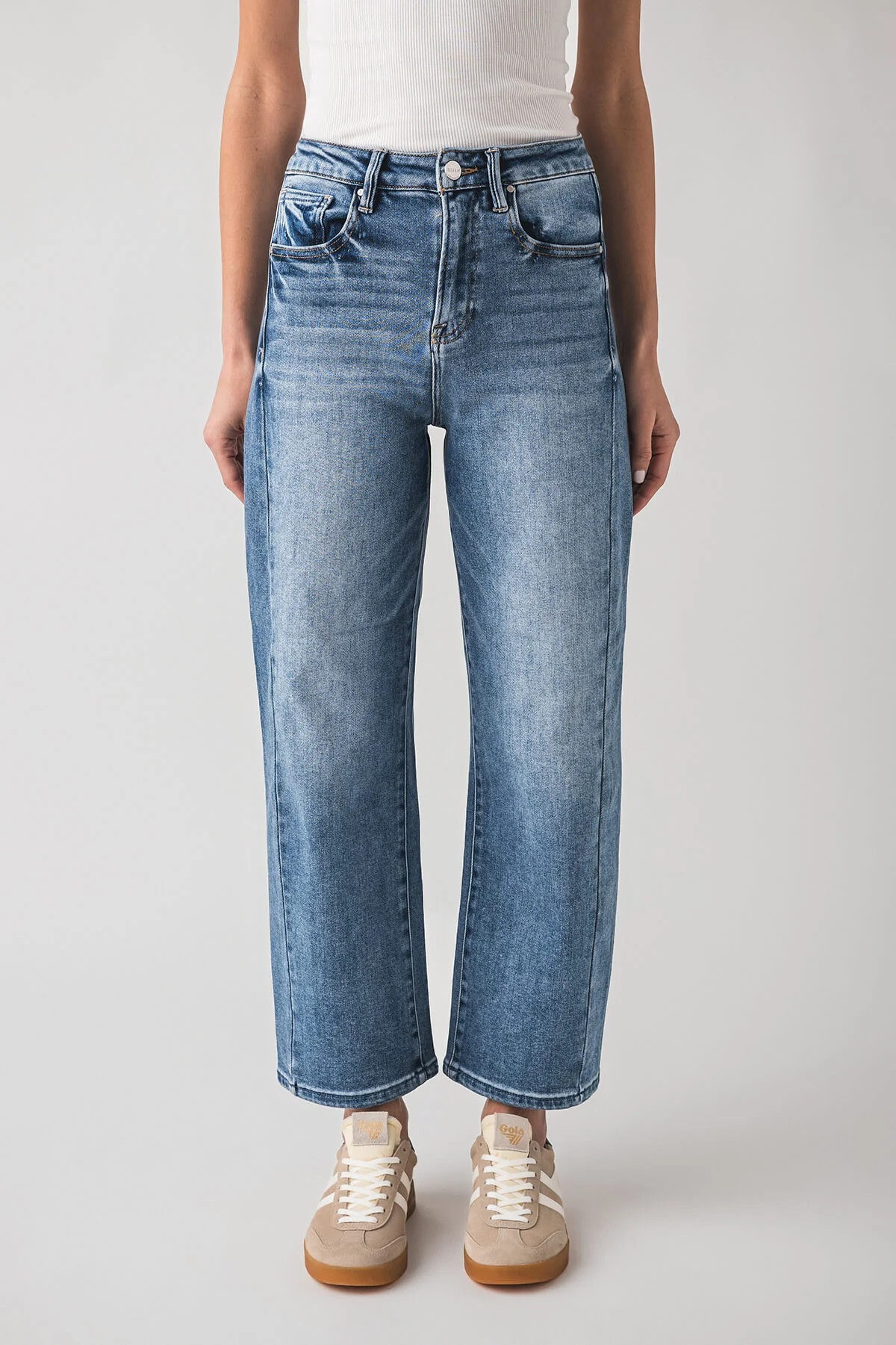 Risen Wren High Rise Barrel Jeans | Social Threads