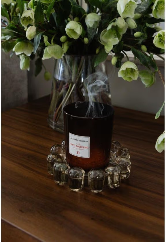 Alice Lane Bubble Candle Dish – Chic Smoky Glass Candle Dish for Home Decor – Decorative Mode... | Amazon (US)