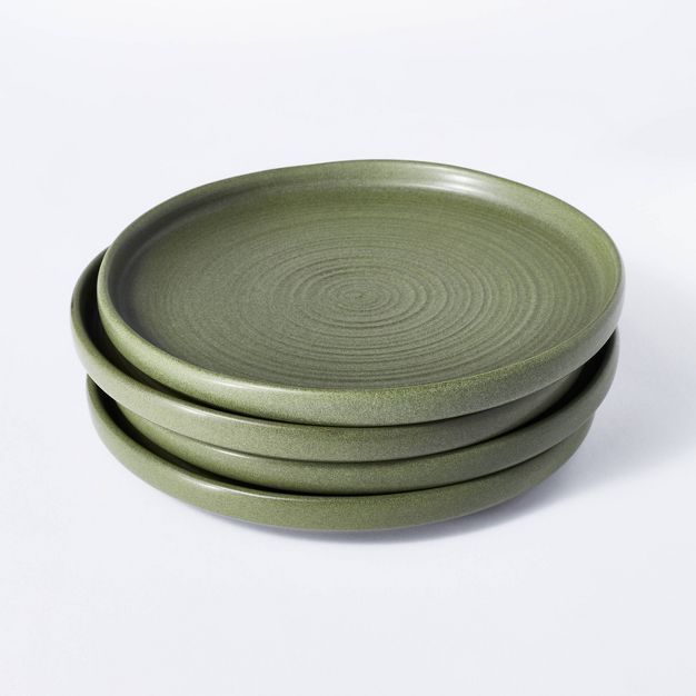 10&#34; 4pk Stoneware Dinner Plates Green - Threshold&#8482; designed with Studio McGee | Target