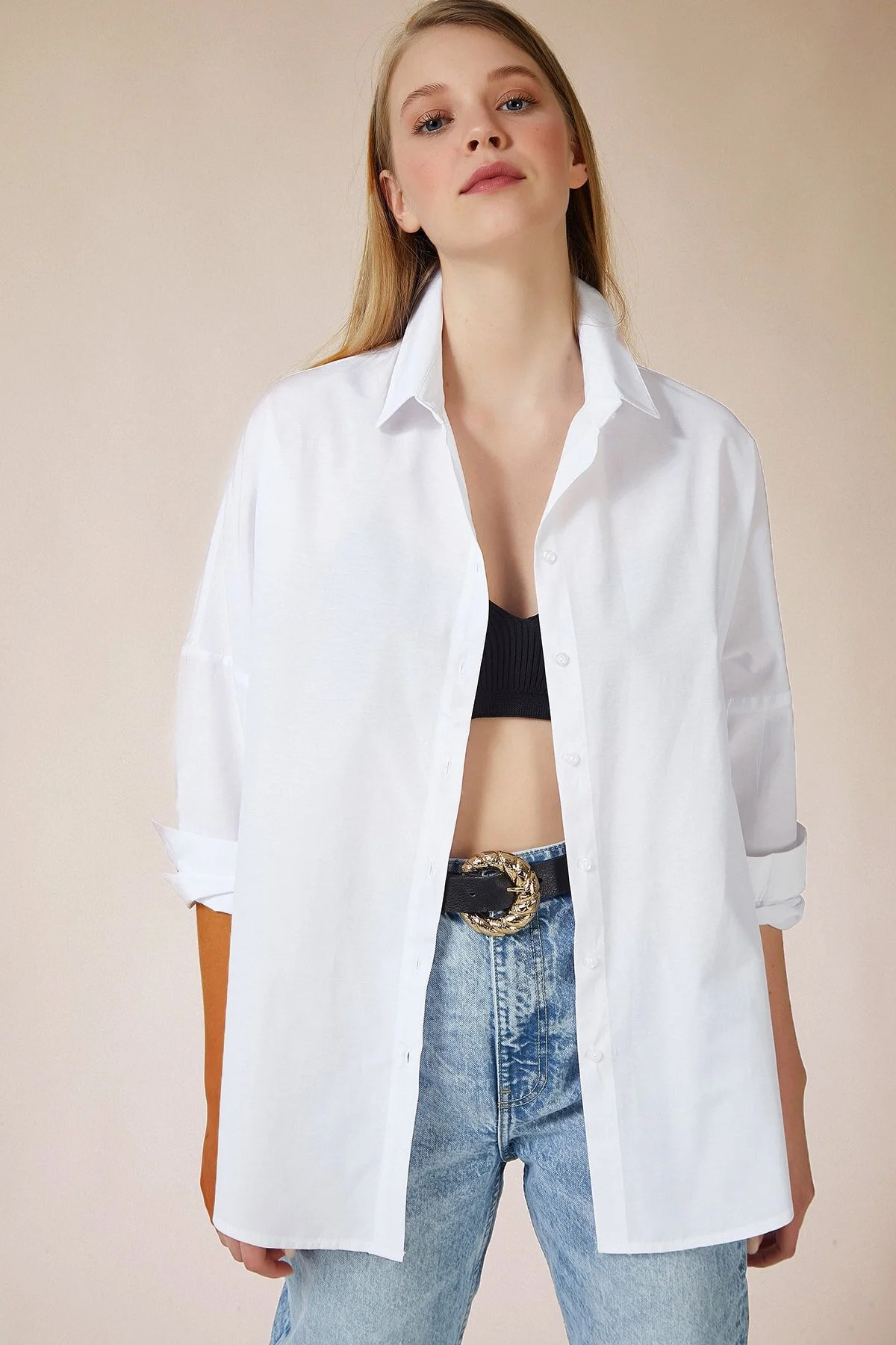 Happiness İstanbul Hemd - Weiß - Oversized - Trendyol | Trendyol DE