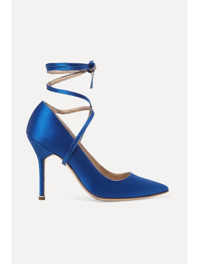 Vetements - Manolo Blahnik Satin Pumps - Bright blue | NET-A-PORTER (US)