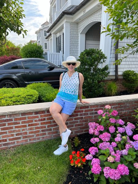 Talbots top (s)?with linen shorts a hat, sunglasses 🕶️ and white sneakers! Perfect vacation look!
#summercasual
#summerchic

#LTKstyletip #LTKunder50 #LTKsalealert