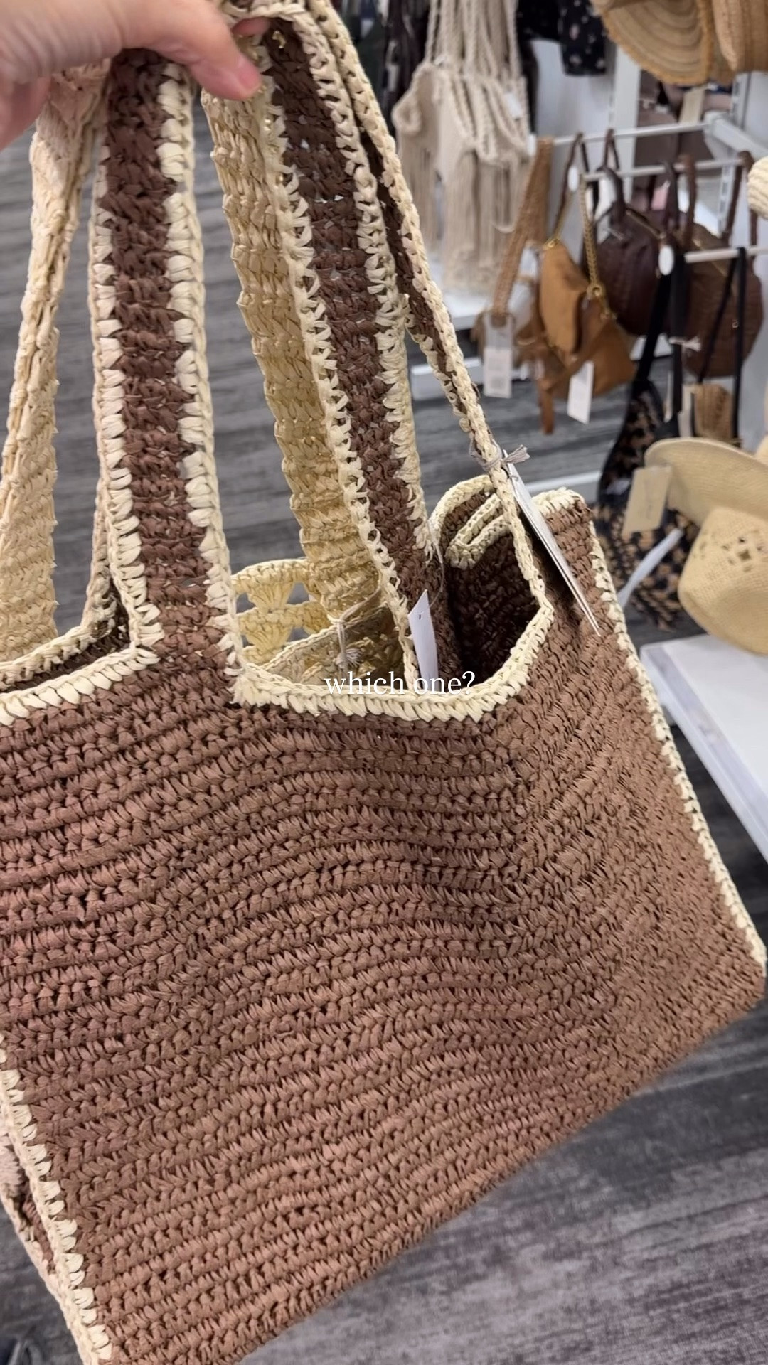 Which one?
Raffla bags on sale under $30!
.

Target haul 🎯 
I went to Target to buy bed sheets and ended up buying more stuff of course! 
.
Target finds
Home decor
Flower vase $25
Bed sheets under $15
Tank tops $5
Tube top $10
➡️ All handbags are 25% Off
Faux chocolate suede bag under $30
Jelly bag $20

#LTKSeasonal #LTKU