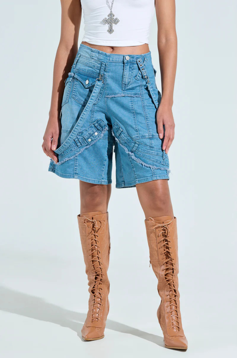 GRAB ME CLOSER DENIM BERMUDA SHORT | AKIRA