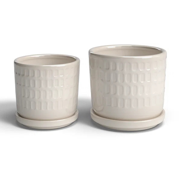 Ceramic Planter – Dimpled Design, 5" Planter, 6" Planter, For Indoor and Outdoor Plants, Succul... | Wayfair North America