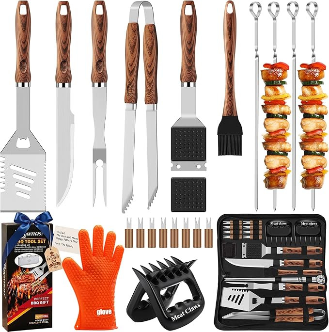 23pcs Heavy Duty Grilling Gifts for Men Dad Fathers Day, Extra Thick BBQ Accessories Tools Set, S... | Amazon (US)