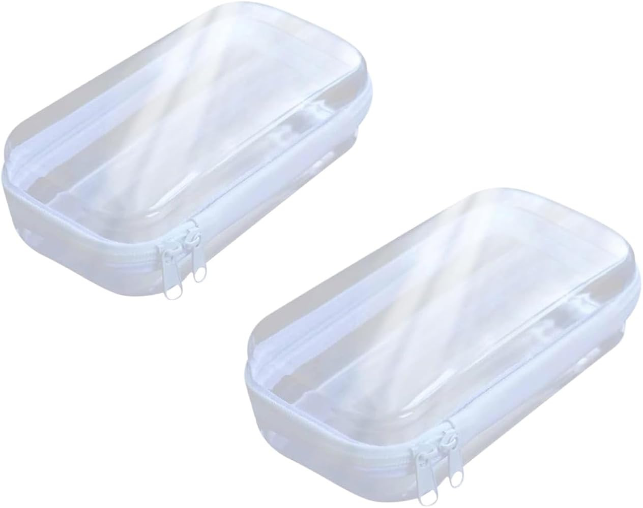 WQZYCY Zippered hard pouch,clear hard shell zipper case,Clear Plastic Zippered Toiletry Carry Pou... | Amazon (US)