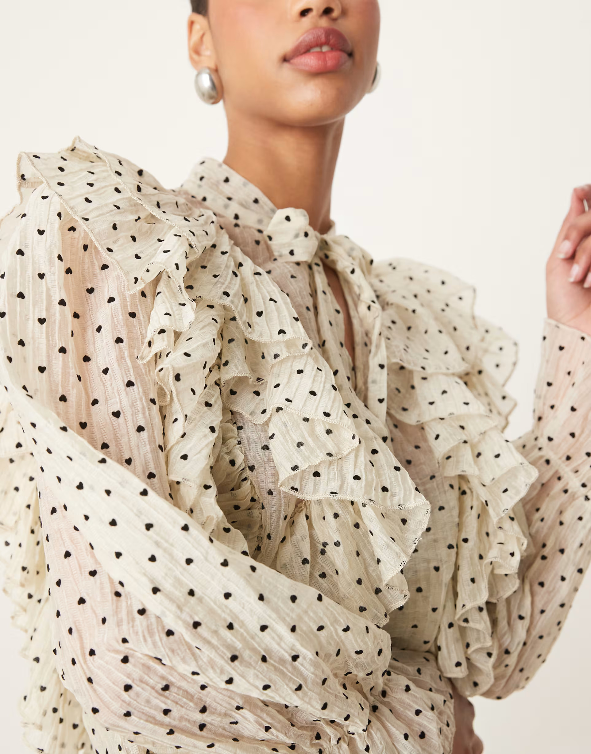 Sister Jane heart print oversized top in cream | ASOS (Global)