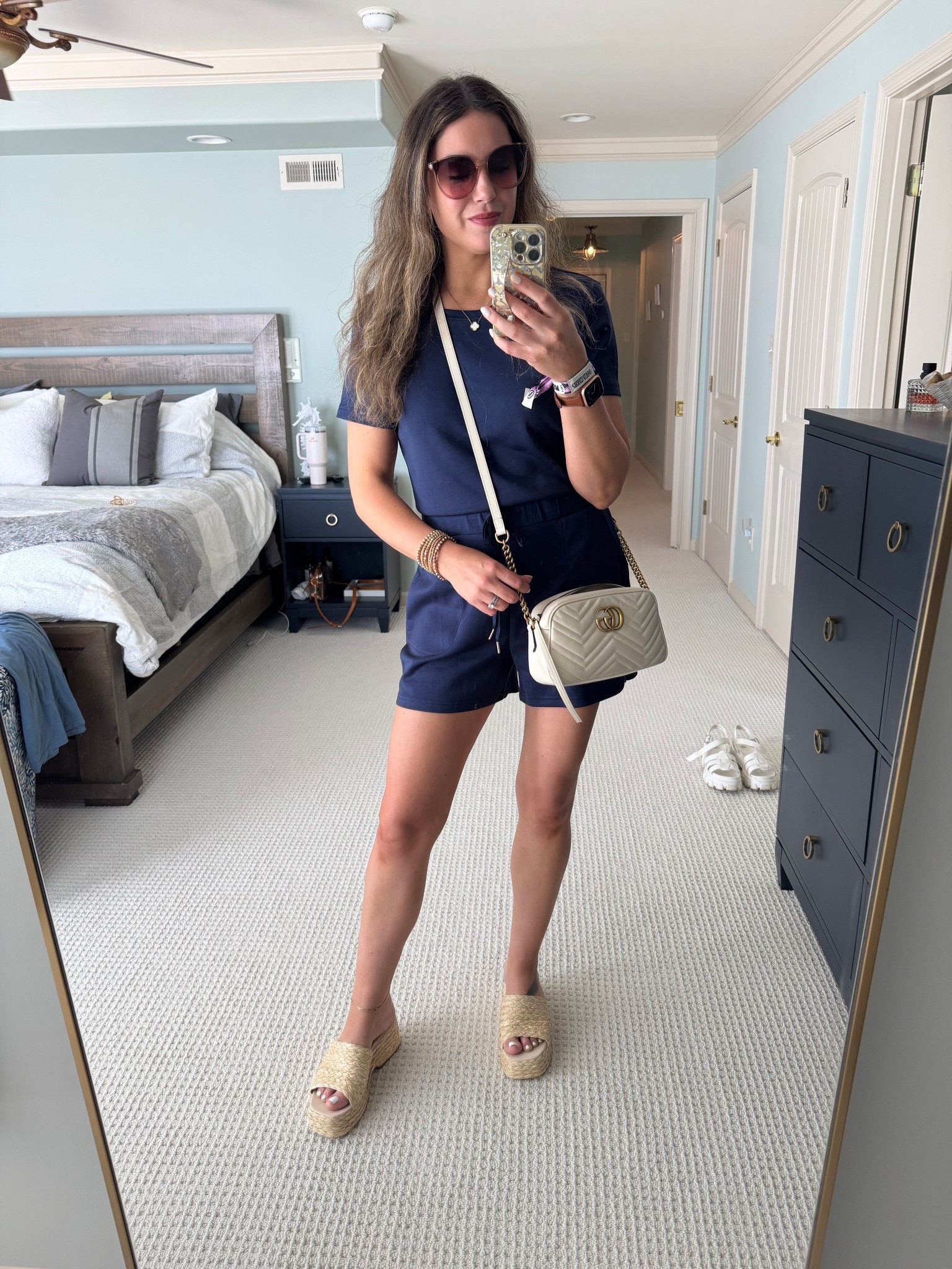 Lunch outfit! 

Navy blue romper, blue romper, summer romper, every day outfit, mom outfit, cute everyday outfit, shorts romper, vacation outfit, resort wear, oversized sunglasses, platform sandals 

#LTKFindsUnder50 #LTKStyleTip #LTKSummerEdit