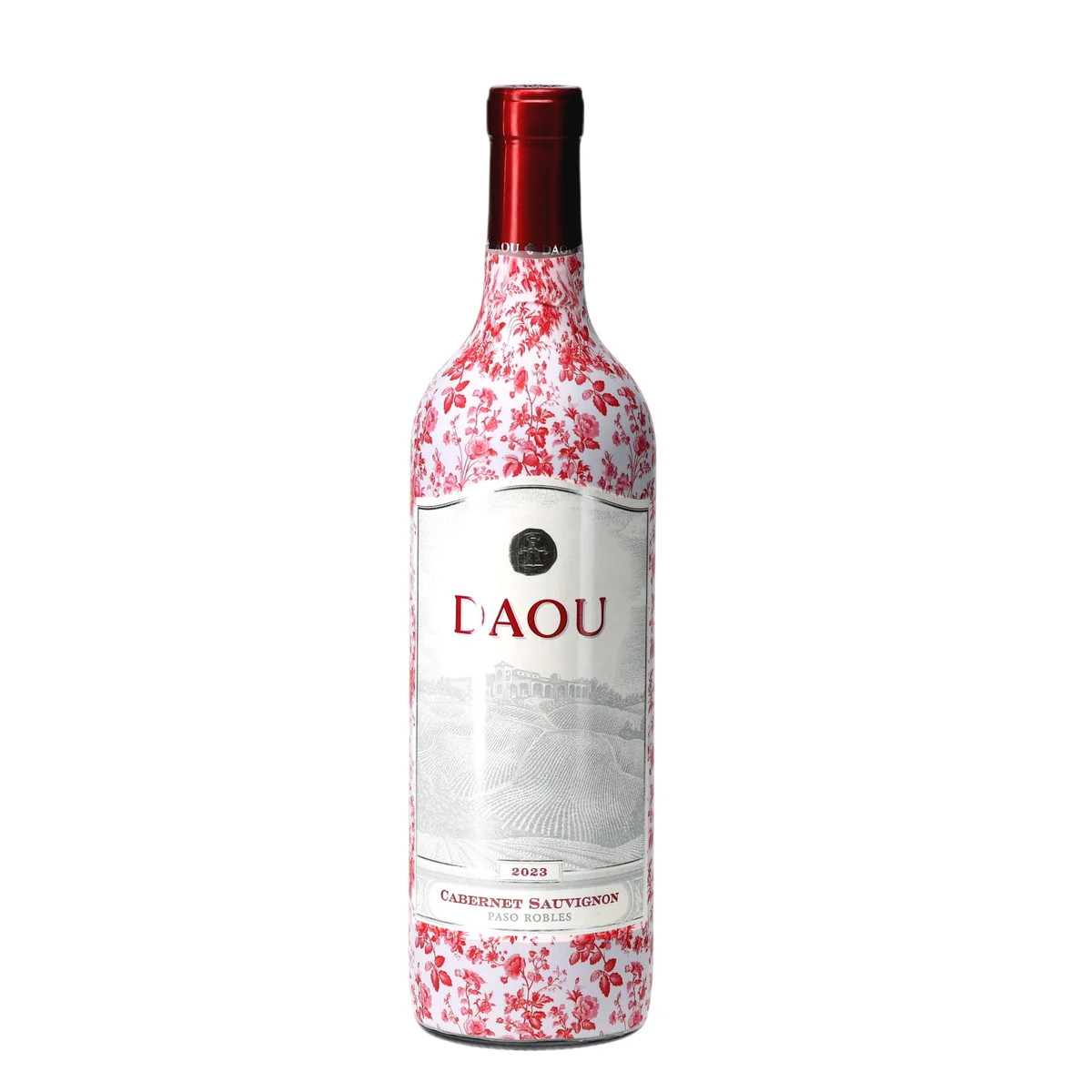 Limited Edition Grandmillennial Deep Red Floral - DAOU Wine | Beau Bottles