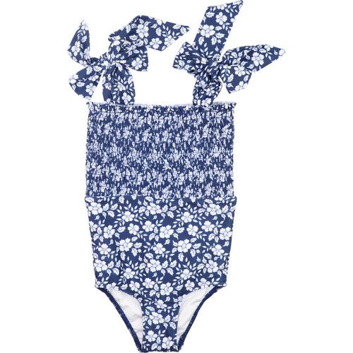 Navy Floral Lycra Swimsuit | Cecil and Lou