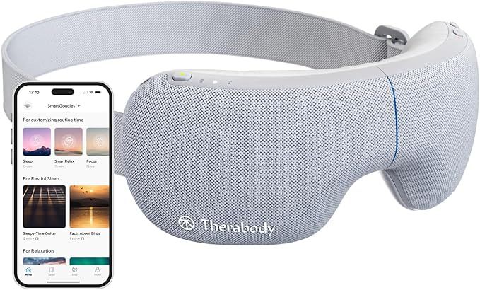 Therabody SmartGoggles Biometric Heated Eye Mask & Facial Massager Device - Bluetooth Sleep Mask ... | Amazon (US)