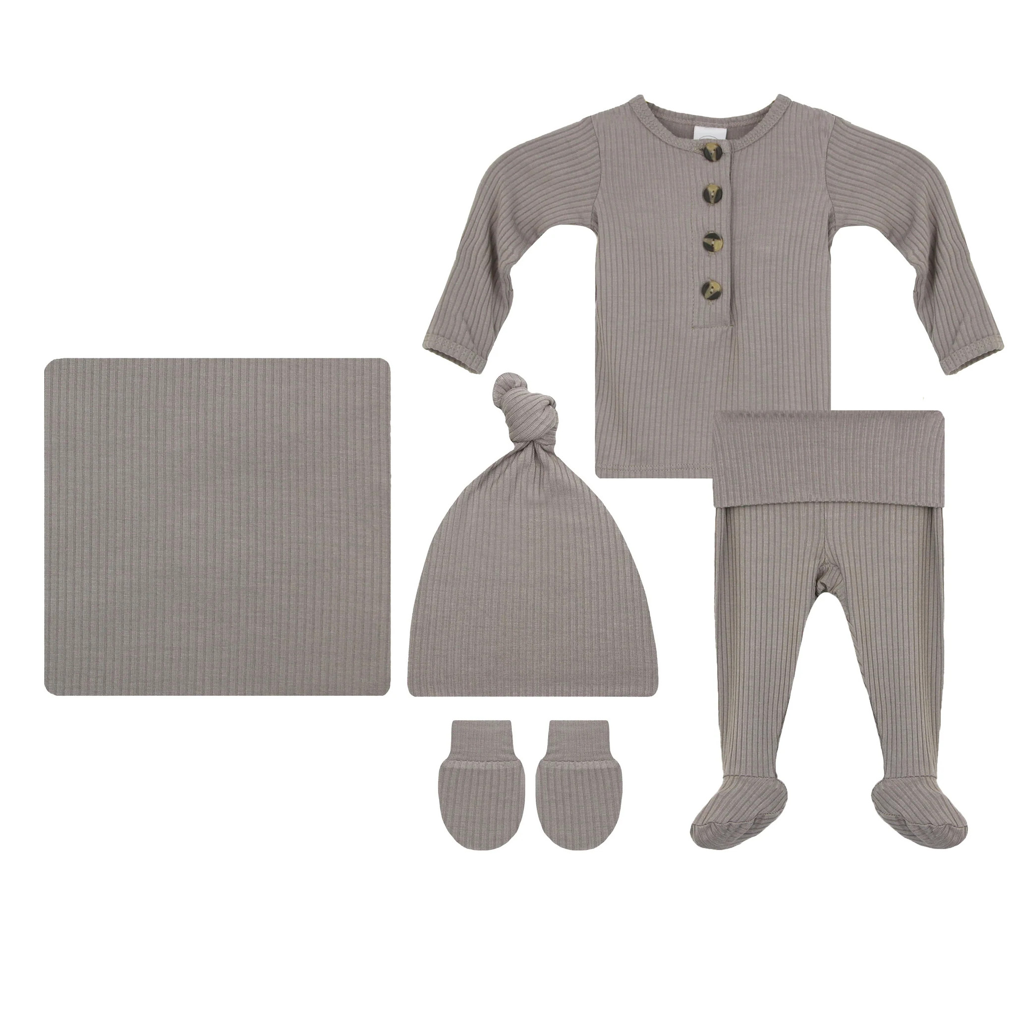 Beau Ribbed Newborn Hat Bundle (Top + Bottom) | Lou Lou & Company