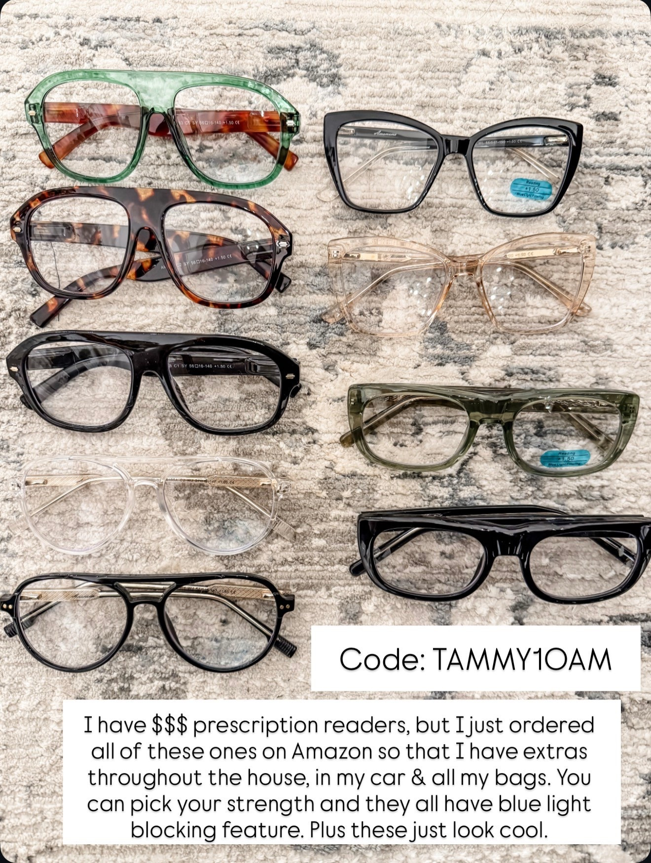 Glasses code TAMMY10AM. Reading glasses.

#LTKOver40 #LTKSaleAlert