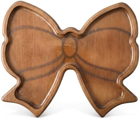 Maxcheck Valentine's Day Bow Serving Tray Platter Galentines Day Charcuterie Board Wood Serving D... | Amazon (US)