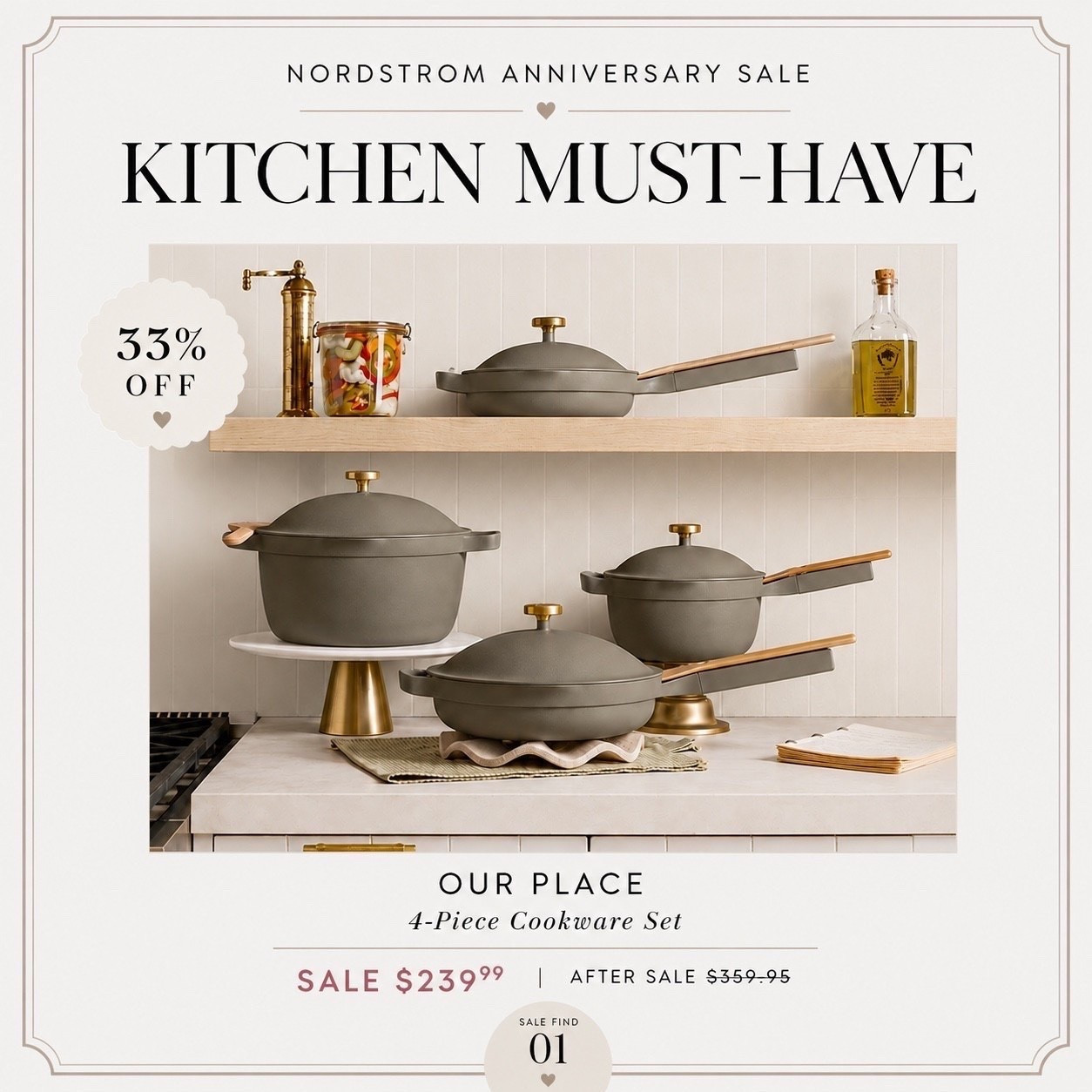 This cookware set is one of those kitchen upgrades that’s both beautiful and incredibly practical. 🤎✨

I love investing in pieces that make everyday cooking feel a little more enjoyable, and this set does exactly that. The color is stunning, the design is timeless, and it looks just as good sitting on the stovetop as it does serving dinner at the table.

It’s the kind of cookware you’ll use every day for years to come, making it one of my favorite kitchen finds from the sale. 🍳✨