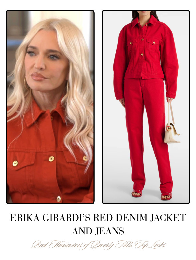 Erika Girardi's Red Denim Jacket and Pants 

 