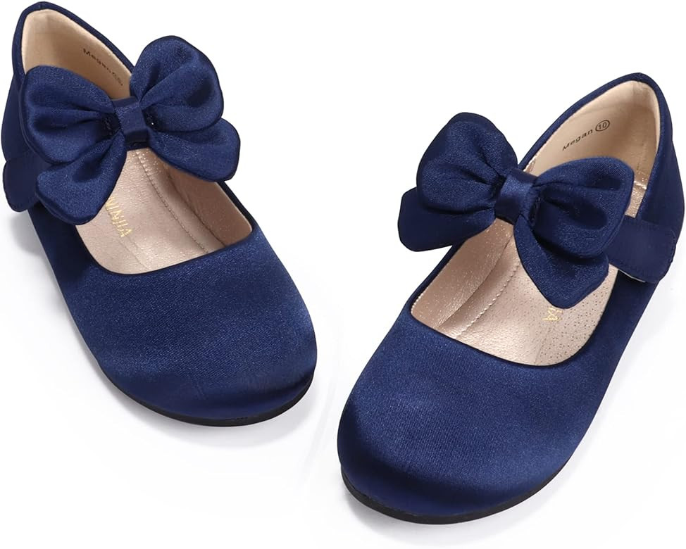 PANDANINJIA Toddler/Little Kid Girl's Angela Dress Mary Jane Ballet Flats Bow Flower Girl Wedding... | Amazon (US)